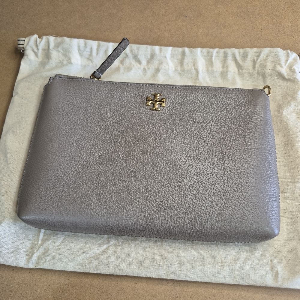 Tory Burch Gray Leather Clutch